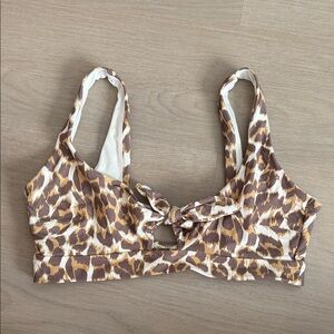 Aerie Leopard Print Bikini Top
